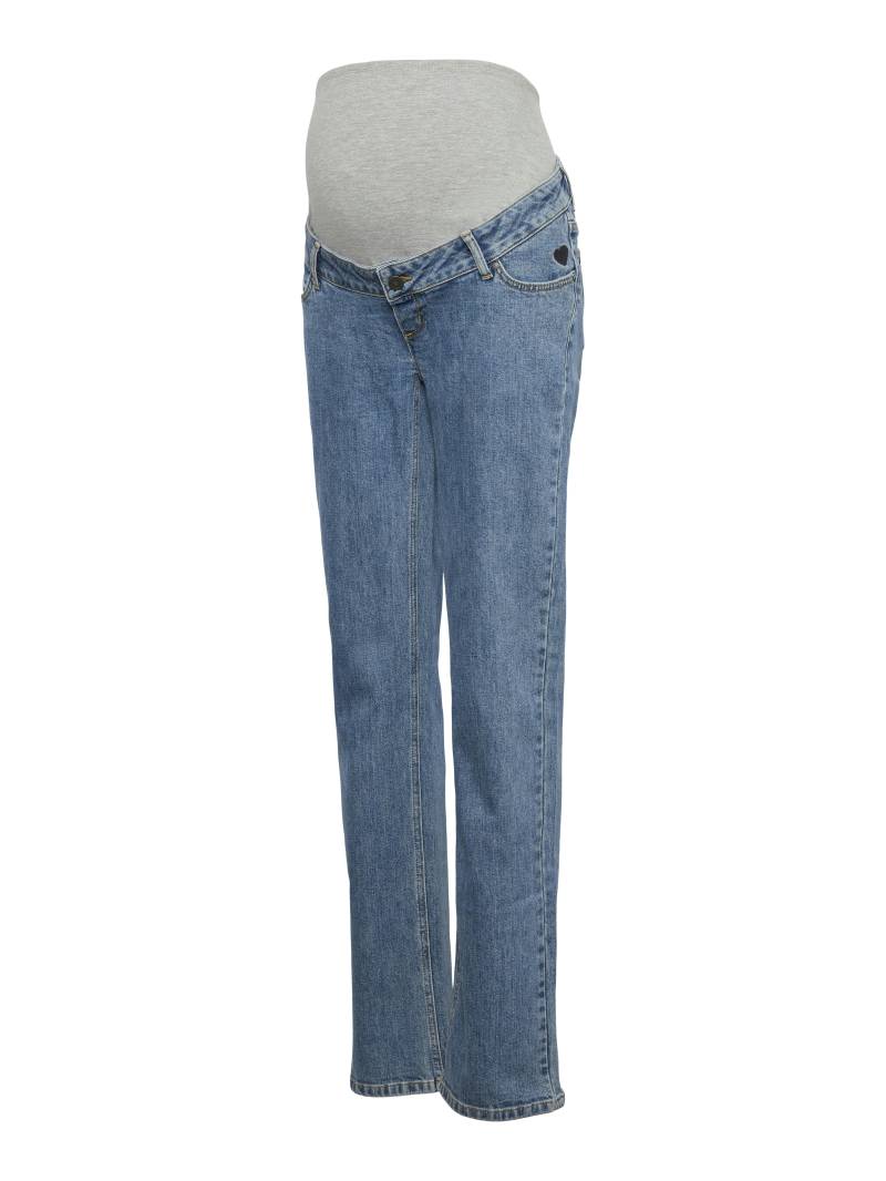MAMALICIOUS - MLOLLI EMB. STRAIGHT JEANS medium blue denim - Gr. - 29/34 von MAMALICIOUS