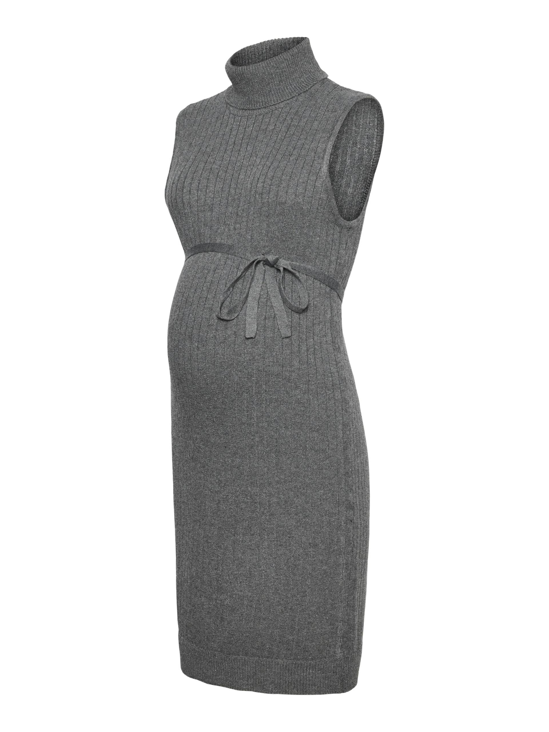 MAMALICIOUS - MLRITA S/L ROLL NECK KNIT DRESS magnet - Gr. - L von MAMALICIOUS