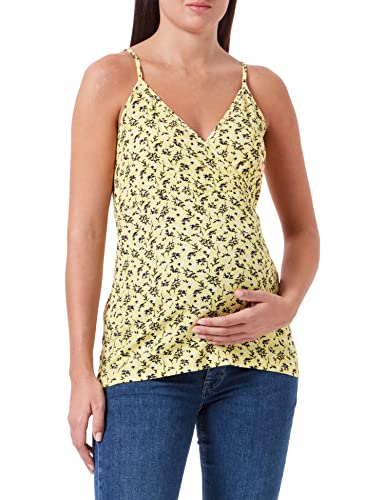 MAMALICIOUS Damen Mlviky Tess S/L Jersey Top 2f A., Yellow Cream/Aop:flowers, S von MAMALICIOUS