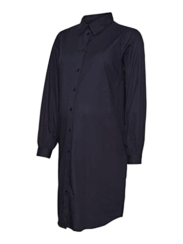 MAMALICIOUS Damen Mlnanna L/S Wo Abk Shirt Dress 2f A., Parisian Night, S von MAMALICIOUS