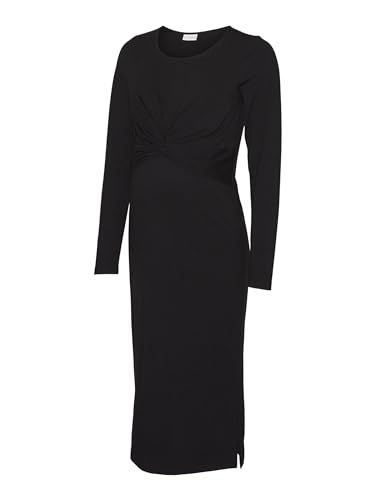 MAMALICIOUS Damen Mlmacy June L/S Jrs Midi Dress 2f A., Schwarz, M von MAMALICIOUS