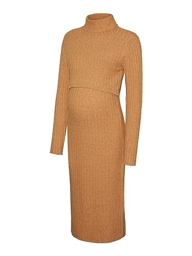 MAMA.LICIOUS Damen MLSUNIVA June L/S Knit MIDI Dress 2F Strickkleid, Golden Ochre/Detail:Melange, Large von MAMALICIOUS