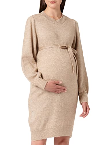 MAMALICIOUS Damen Mlnewanne L/S Abk Knit A. Noos Dress, Natural Melange, L EU von MAMALICIOUS