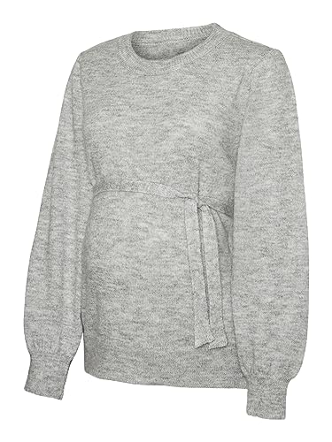 MAMALICIOUS Damen Mlnewanne L/S Knit Top A. Noos Pullover Sweater, Light Grey Melange, XL EU von MAMALICIOUS