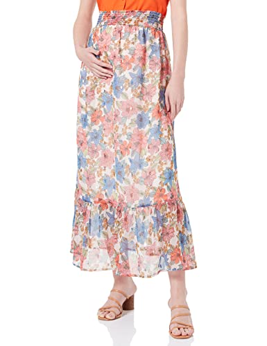 MAMALICIOUS Damen Mlbria Woven Hw Midi Skirt A., Pale Mauve/Aop:flower Aop With Pale Mauve, M von MAMALICIOUS