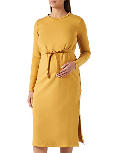 MAMALICIOUS Damen Mljada L/S Sweat Midi Dress A., Honey Mustard, L von MAMALICIOUS