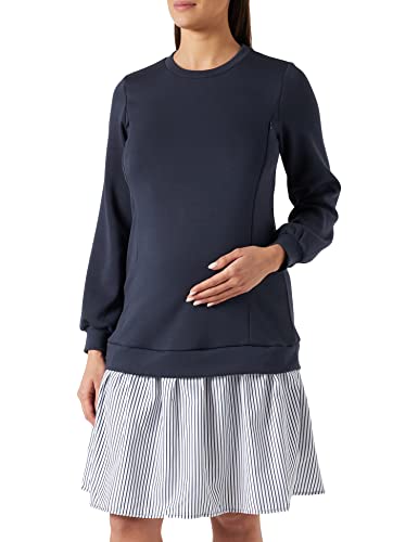 MAMALICIOUS Damen Mljenni Lia L/S Mix Dress 2f, Blau, L von MAMALICIOUS