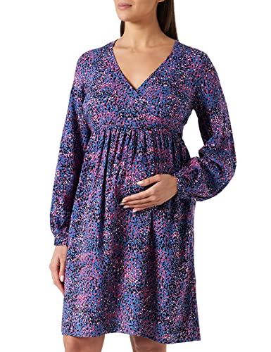 MAMALICIOUS Damen Mllantana Tess L/S Wo Dress 2f A., Dazzling Blue/Aop:black Wild Orchid And Snow White, L von MAMALICIOUS