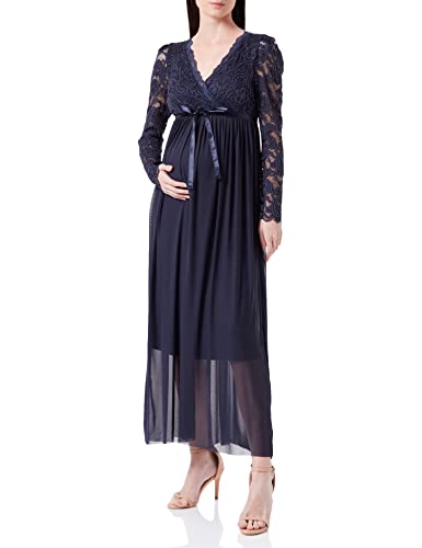 MAMALICIOUS Women's MLMIVANE TESS L/S MESH Maxi Dress 2F EID Kleid, Parisian Night, M von MAMALICIOUS