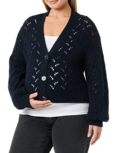 MAMALICIOUS Damen Mlvibs L/S Cropped Knit Cardigan, Parisian Night/Detail:melange, M von MAMALICIOUS