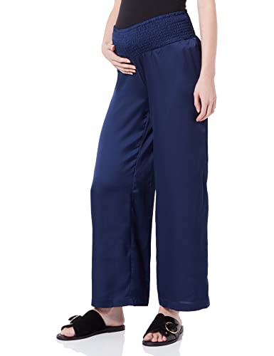 MAMALICIOUS Women's MLVIDEL Wide Woven Pants Hose, Blueberry, S von MAMALICIOUS