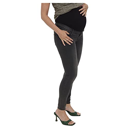 MAMALICIOUS Damen Vmmtanya Mr S Piping Jeans Vi207 Ga Noos, Dark Grey Denim, XS von MAMALICIOUS