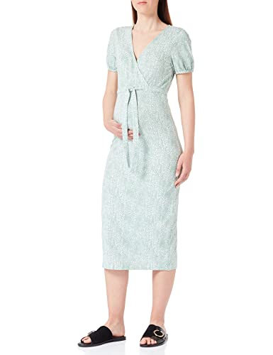 MAMALICIOUS Damen Mlgiraffe Tess Ss Jrs Midi Dress 2f A., Granite Green/Aop:snow White Dots, L von MAMALICIOUS