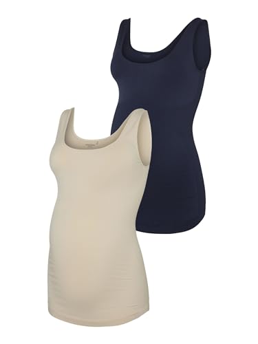 MAMALICIOUS Damen Mlheal Tank Top 2-pack A., Mellow Buff, Einheitsgröße von MAMALICIOUS