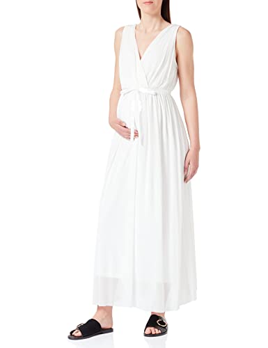 MAMALICIOUS Damen Mlmina Tess Sl Mesh Maxi Dress 2f, Snow White, M von MAMALICIOUS