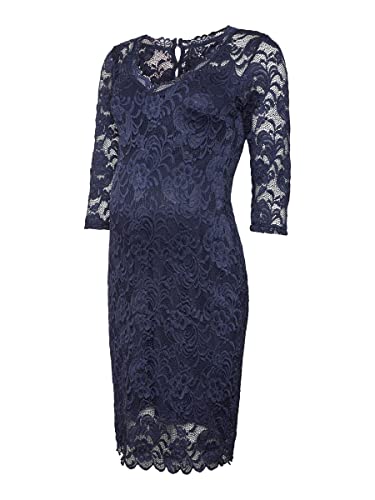 MAMALICIOUS Damen Mlmivana 3/4 Jersey Dress, Navy Blazer 1, M von MAMALICIOUS