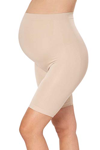 MAMARELLA Schwangerschaft Shapewear hautfarben Seamless XL, elastische und stützende Umstandsunterhose für alle Trimester und die Rückbildung, schützt vor reibenden Oberschenkeln, atmungsaktiv von MAMARELLA