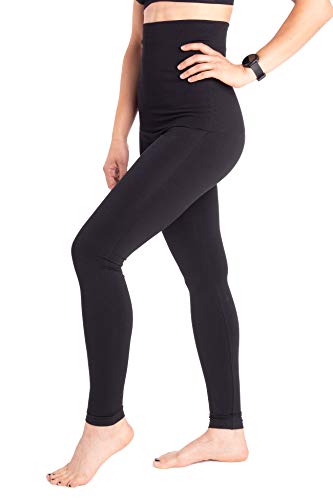 MAMARELLA Seamless Postpartum Shaping Leggings mit hohem Bund schwarz S/M, sanfte Kompression unterstützt die Rückbildung, nahtlos & figurformend, hoher Tragekomfort nach der Geburt von MAMARELLA