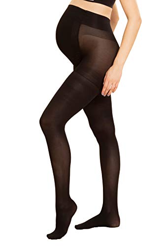 MAMARELLA Umstandsstrumpfhose Kompression schwarz Seamless blickdicht XL, 70 DEN, stützende Schwangerschaftsstrumpfhose mit sanftem Shaping-Effekt und Komfortbund, MADE IN EUROPE, für alle Trimester von MAMARELLA