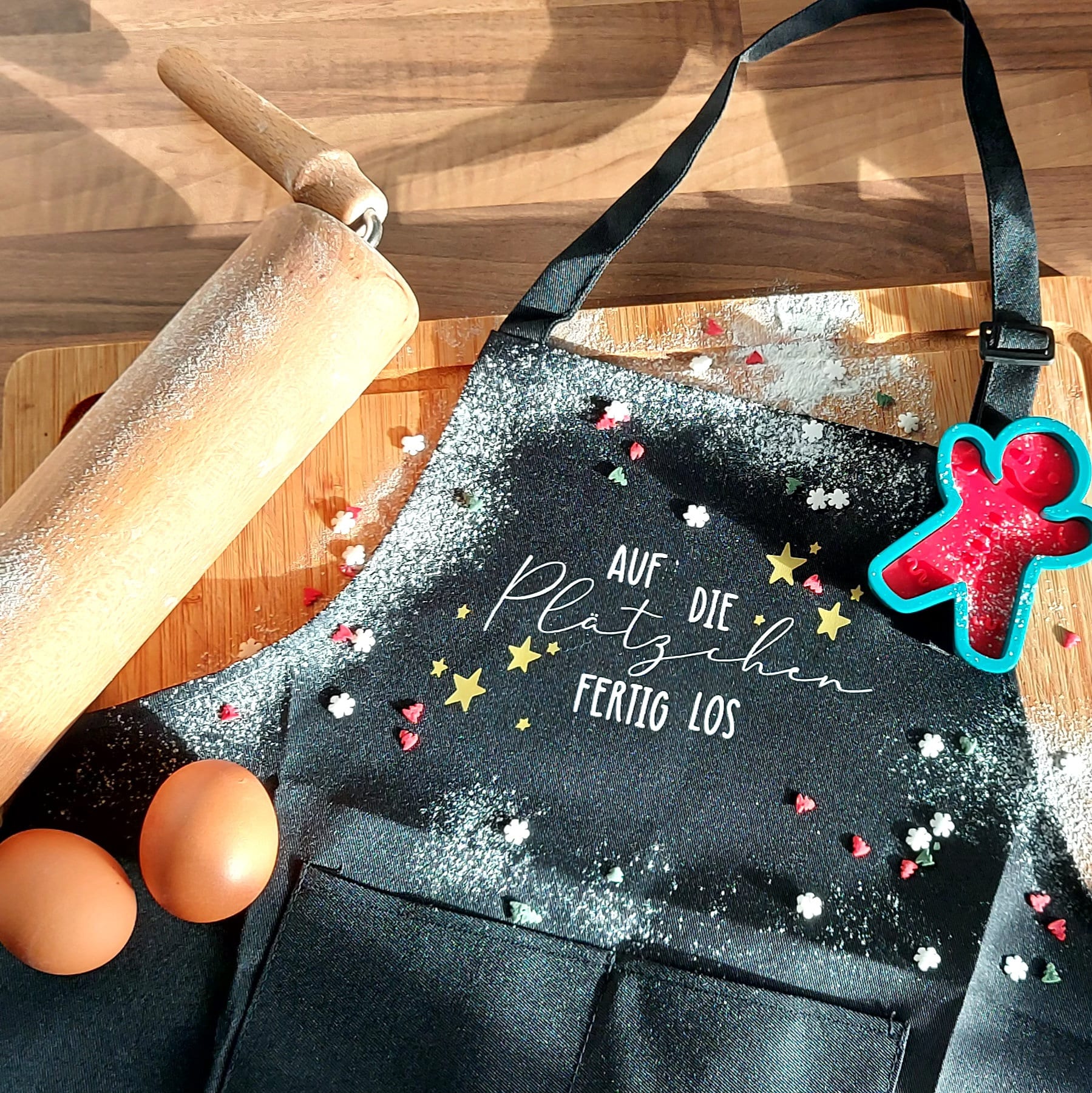 Bügelbild | Auf Die Plätzchen Fertig Los Sterne Weihnachten Schürze Kochen Backen Geschenk Nikolaus von MAMARINCHEN