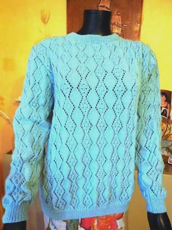 Auf Bestellung Gefertigter Langärmliger Pullover Mit Rautenmuster von MAMIEROSELYNETRICOTE