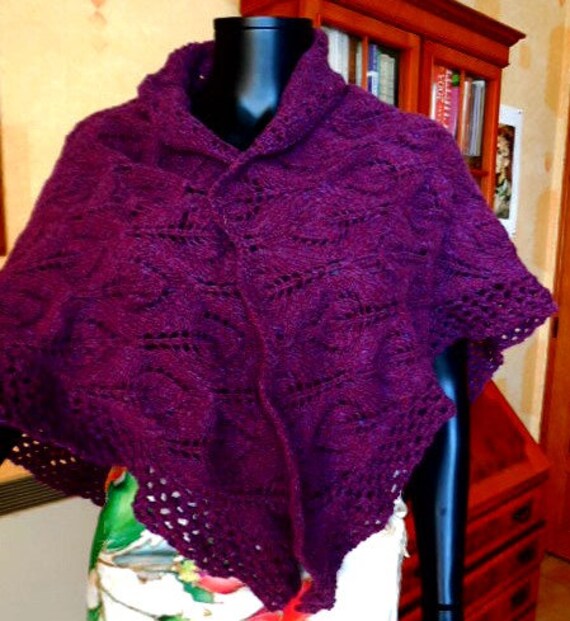 Handgestrickter Erwachsenenschal - 3 1/2 Nadeln Häkelbordüre von MAMIEROSELYNETRICOTE