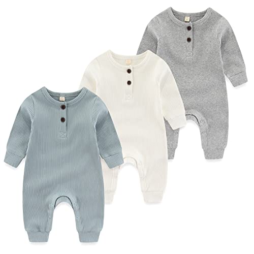 MAMIMAKA Baby Boys one-Piece Pajamas Cotton infant Romper Footless Jumpsuit, 18-24 Months von MAMIMAKA