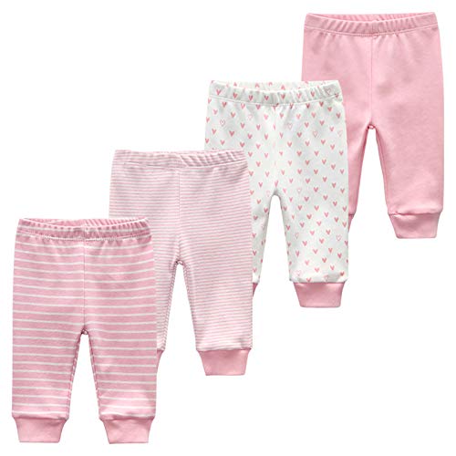 MAMIMAKA Baby Pants Baby Trousers Adjustable Baby Long Pants for Newborn Boys and Girl 4-Pack (Baby-Hose-1, 3-6 Monate) von MAMIMAKA