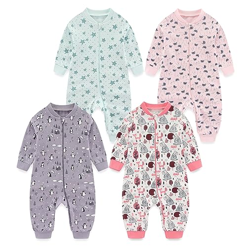 MAMIMAKA Unisex Newborn 2 Way Zip Cotton Sleepwear and Play Foot Pyjamas 0-18 Months von MAMIMAKA