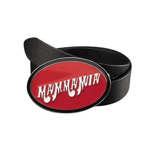 MAMMAMIA ™ Gürtel aus echtem Leder mit Schnalle Made in Italy Rock Glamour Street, Schwarz , L von MAMMAMIA