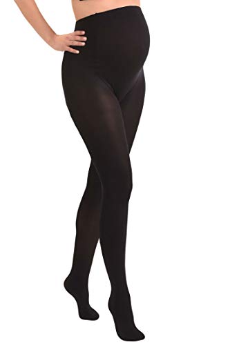 MAMSY Schwangerschaftsstrumpfhose, opaque, 60 den, hergestellt in Italien, Schwarz, XL von MAMSY