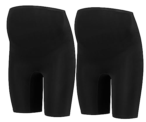 MAMSY Women's 2-Pack Maternity Boxer Shorts, Schwarz, M-L (2er Pack) von MAMSY