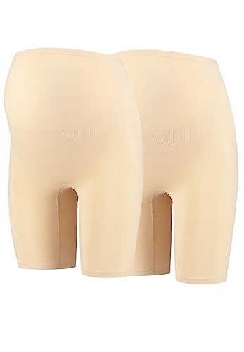 MAMSY Women's 2-Pack Maternity Boxer Shorts, Beige, 3XL/4XL (2er Pack) von MAMSY