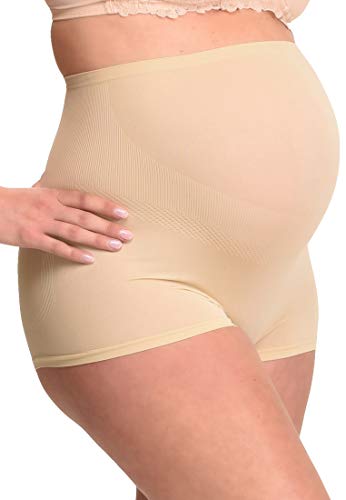 MAMSY Women's Maternity Boxershorts Boxer Shorts, Beige, 3XL/4XL von MAMSY