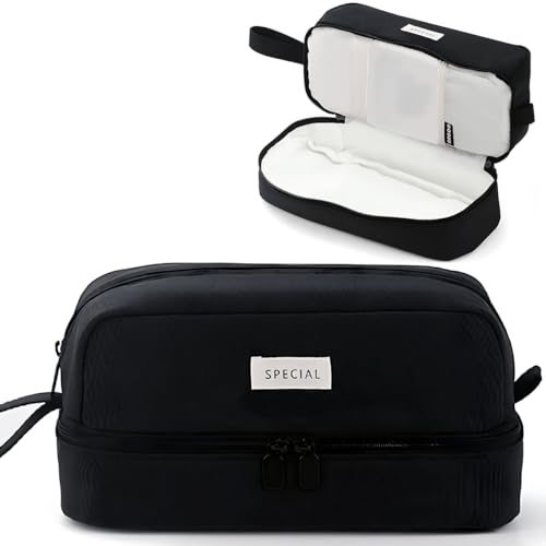 MAMUNU Großes Federmäppchen für Jungen und Mädchen, ästhetisches Federmäppchen mit großem Fassungsvermögen, mit 2 Fächern und Griff, multifunktionales Federmäppchen, Schreibwaren-Organizer für Büro von MAMUNU