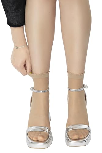 MANA MANA Damen Knöchelsocken elegant bequem transparent mit originellem witzigem Design perfekt für jedes Outfit und jeden Anlass Made in Italy, Dot Natural MANA MANA Damen Knöchelsocken elegant bequem transparent mit originellem witzigem Design perfekt für jedes Outfit und jeden Anlass Made in Italy, Dot Natural von MANA MANA