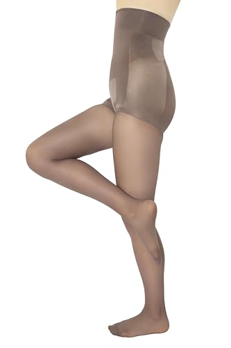 MANA MANA Kompressionsstrumpfhose für Damen - formende und leichte, zur Figurverbesserung, Bauchverkleinerung - perfekt für alle Anlässe und Outfits, Castoro, XXL von MANA MANA