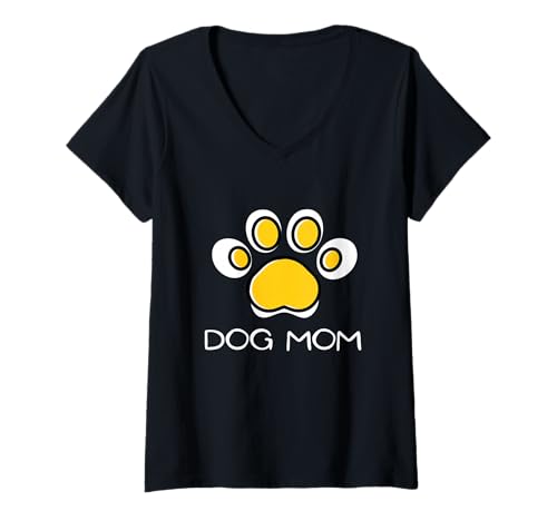 Damen Hund Mama T-Shirt mit V-Ausschnitt von MANA's Wear