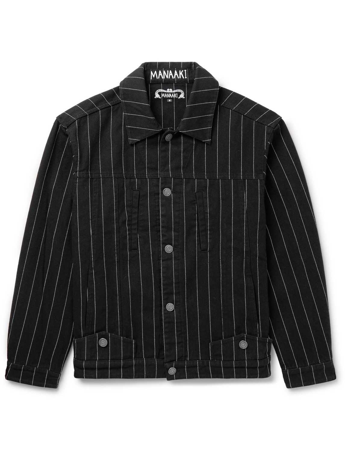 MANAAKI - Hemi Pinstriped Denim Trucker Jacket - Men - Black - XXL MANAAKI - Hemi Pinstriped Denim Trucker Jacket - Men - Black - XXL von MANAAKI