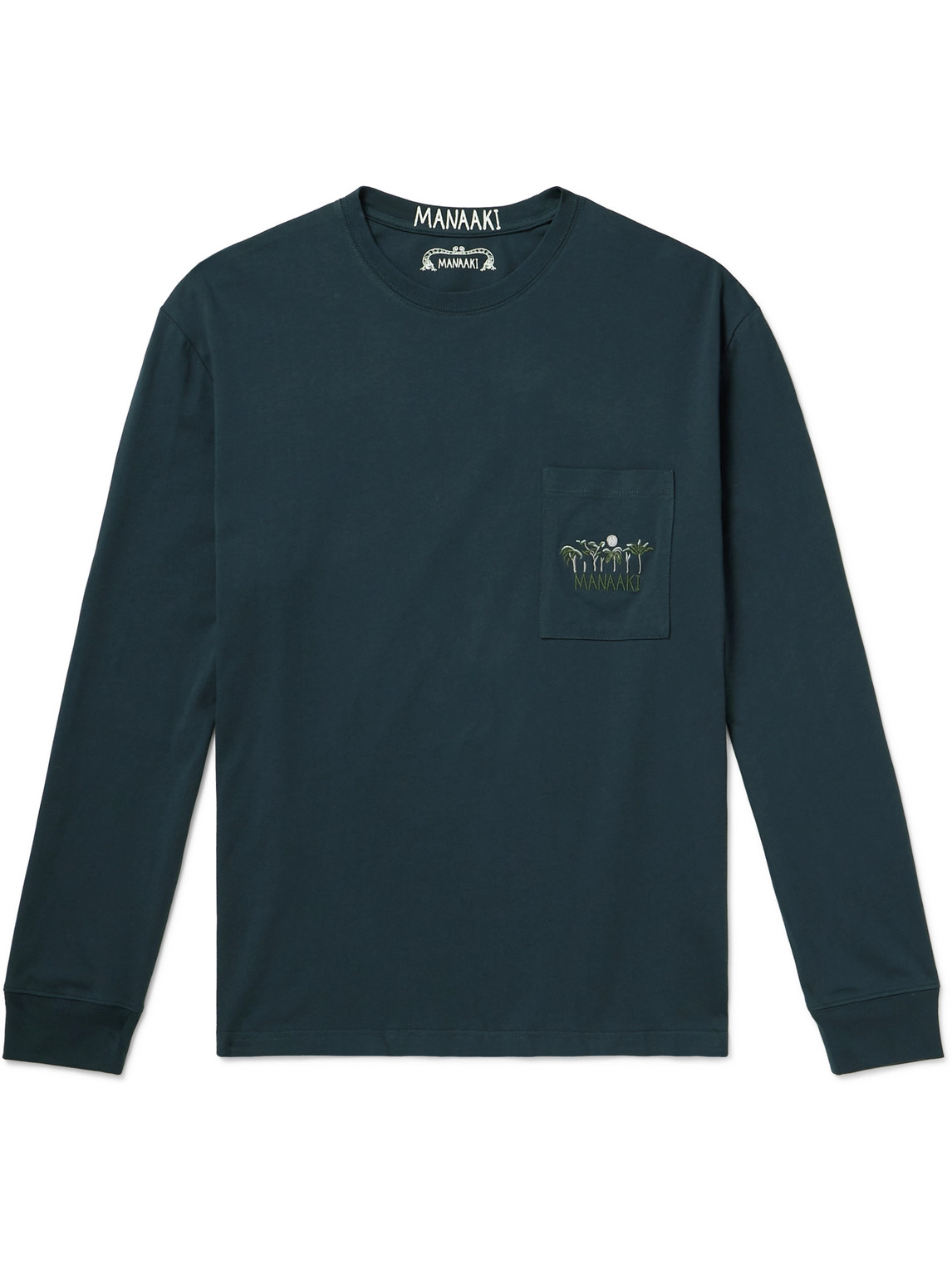MANAAKI - Logo-Embroidered Cotton-Jersey T-Shirt - Men - Blue - XXL MANAAKI - Logo-Embroidered Cotton-Jersey T-Shirt - Men - Blue - XXL von MANAAKI