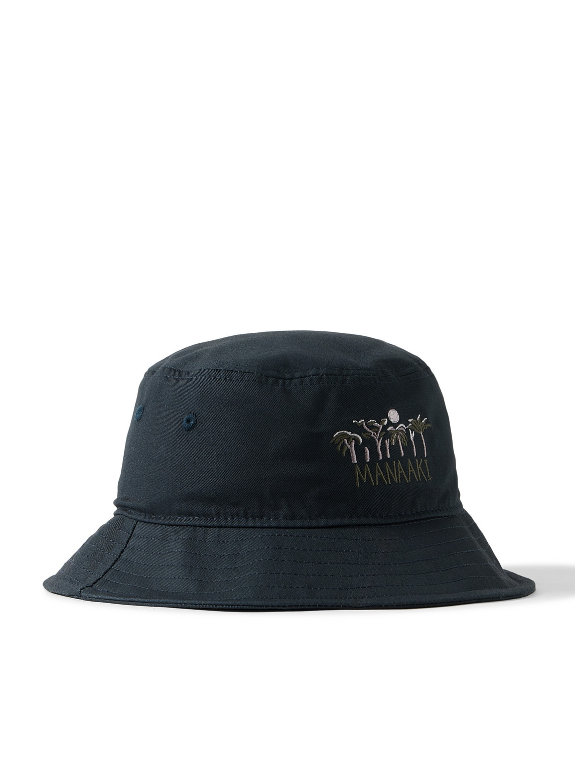 MANAAKI - Logo-Embroidered Cotton-Twill Bucket Hat - Men - Blue MANAAKI - Logo-Embroidered Cotton-Twill Bucket Hat - Men - Blue von MANAAKI