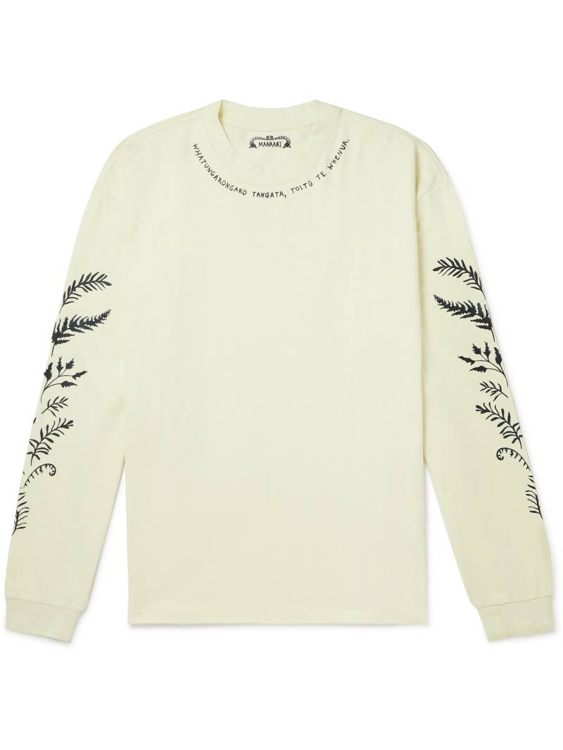 MANAAKI - Proverb Oversized Printed Cotton-Jersey T-Shirt - Men - Neutrals - M von MANAAKI