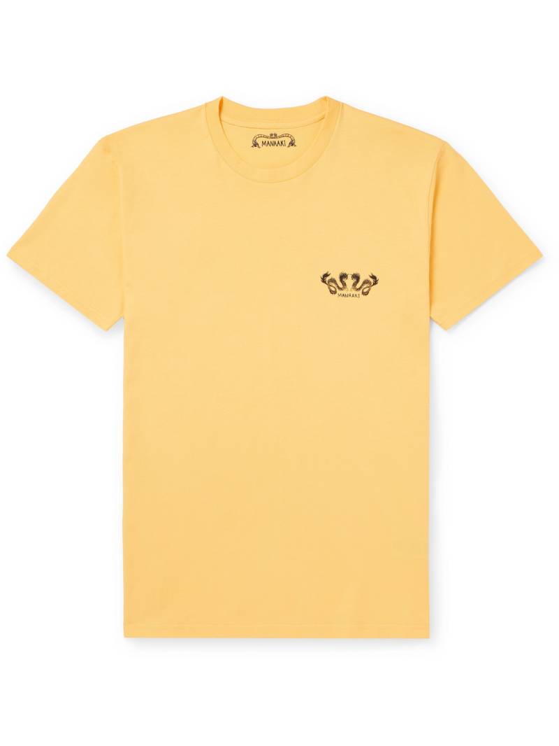 MANAAKI - Taniwha Logo-Print Cotton-Jersey T-Shirt - Men - Yellow - XXL von MANAAKI