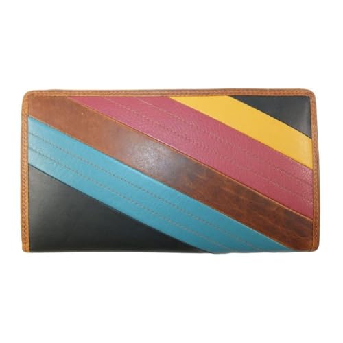 MANAGE Reißverschluss Geldbörse braun-bunt von MANAGE