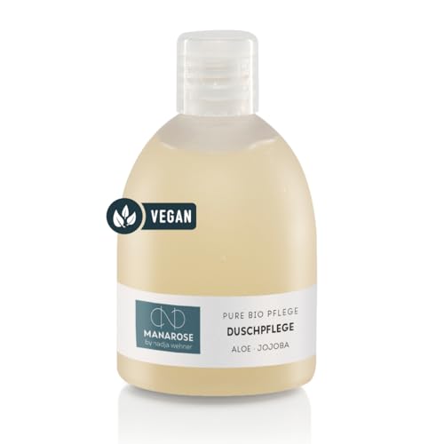 MANAROSE Duschpflege Aloe Jojoba I feuchtigkeitsspendend I geschmeidige Haut I vegan I 250 ml für Damen & Herren I zertifizierte BIO-Kosmetik von MANAROSE