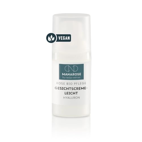 MANAROSE Gesichtscreme Leicht Hyaluron I für trockene Haut I Anti-Aging I vegan I 50 ml Gesichtscreme für Damen & Herren I zertifizierte Bio-Kosmetik von MANAROSE