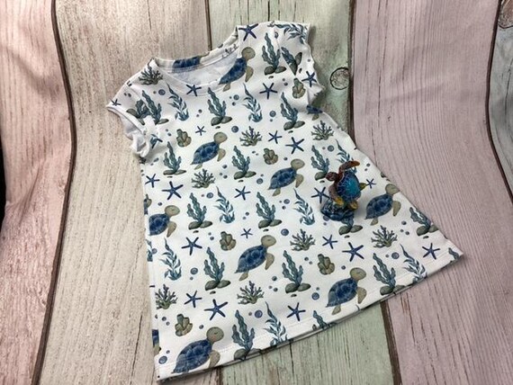 Mädchenkleid, Kleid, Babykleid, Unterwasserwelt von MANAStrickdesign