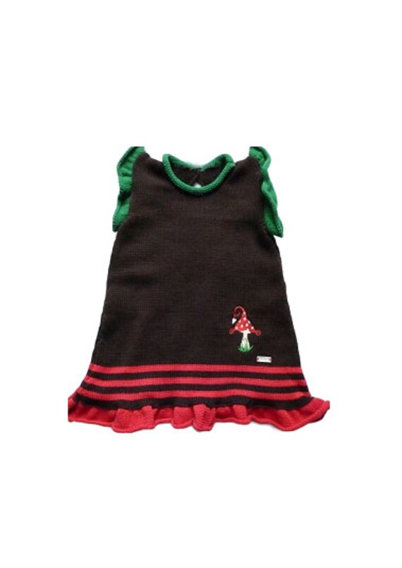 Mädchenkleid, Strickkleid, Kleid, Babykleid, Stickerei, Fliegenpilz, Verschiedene Größen von MANAStrickdesign