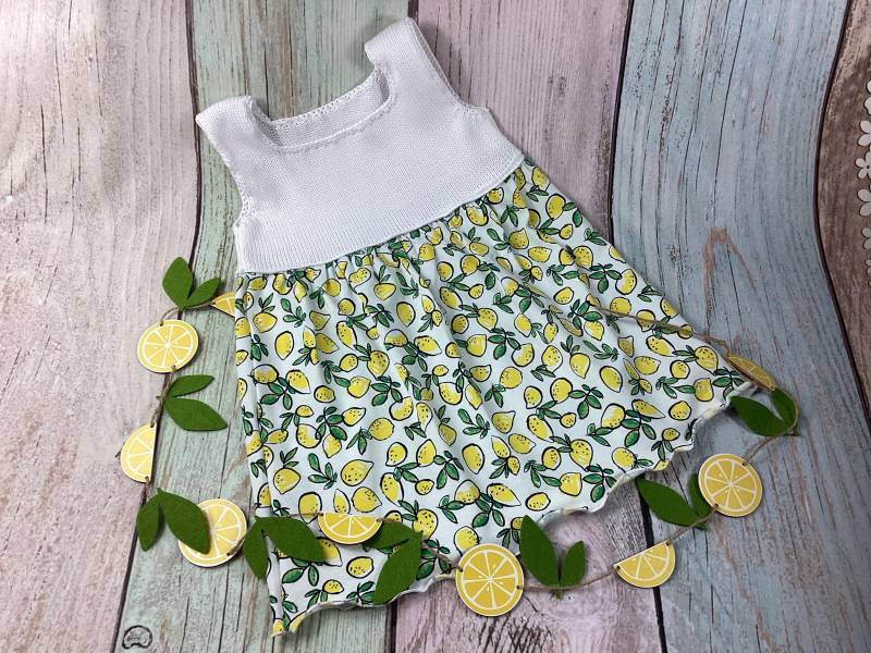 Mädchenkleid, Strickkleid, Kleid, Babykleid, Zitronen, Verschiedene Größen von MANAStrickdesign