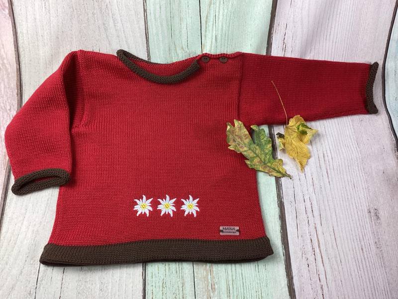 Pulli, Babypulli, Strickpulli, Kinderpulli, Babypullover, Kinderpullover, Edelweiß von MANAStrickdesign